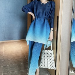 Ombre Pleated blouse and pants set