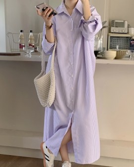Stripe button dress