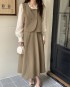 Double button blouse and skirt set