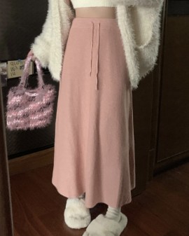 Tiestring knit skirt