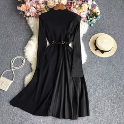 Combination Colorblock knit dress