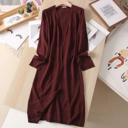 Long knit cardigan