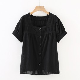 LM+  Lace Hem Top