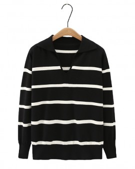 LM+ Stripe knit pullover
