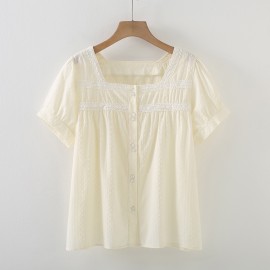 LM+  Lace Hem Top