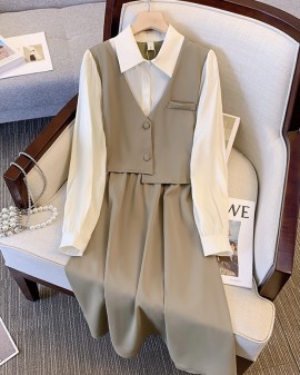 LM+ Combination pinafore dress