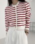 Stripe knit button cardigan