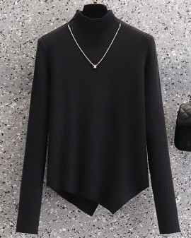 LM+ Mockneck knit blouse