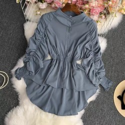 Ruched sleeves blouse