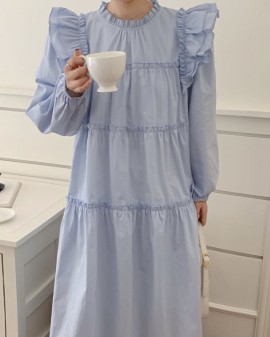 Long ruffle tiered dress