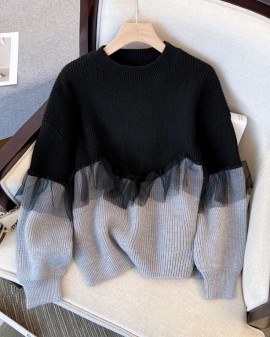 LM+ Colorblock knit sweater