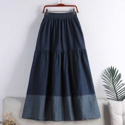 Tiered denim skirt