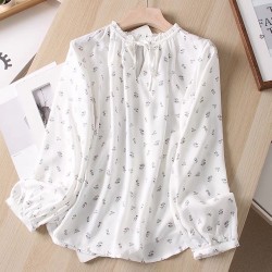 Frill neckline blouse