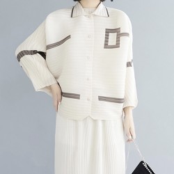 Pleated geometric blouse