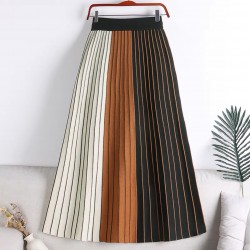 Colorblock knit skirt