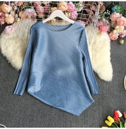 Asymmetrical pleated blouse
