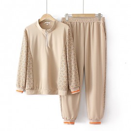 LM+ Motif zipper top and pants set