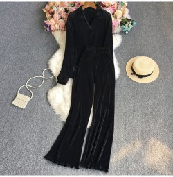 Candy color pleated blouse and pants set