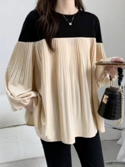 Combination pleated blouse
