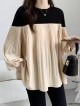Combination pleated blouse