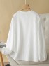 LM+  lace trim blouse