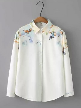 LM+  watercolor motif blouse