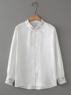 LM+  floral motif embroidered blouse