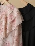 LM+  Ruffle neckline blouse