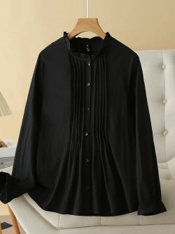 LM+  blouse with pleats
