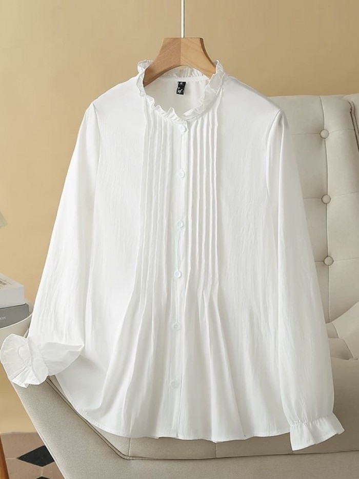 LM+  blouse with pleats