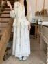 Floral embroidered blouse and skirt set