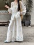 Floral embroidered blouse and skirt set