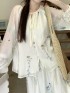 Floral embroidered blouse and skirt set