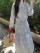 Floral motif blouse and skirt set