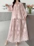Sheer broderie blouse and skirt set