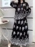 Sheer broderie blouse and skirt set