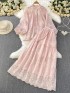Sheer broderie blouse and skirt set