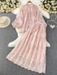 Sheer broderie blouse and skirt set