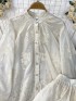 Sheer broderie blouse and skirt set