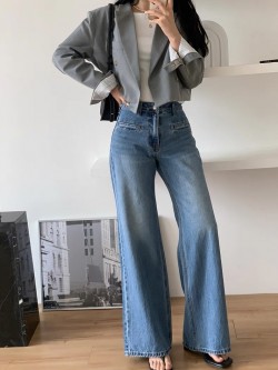 Denim flare pants