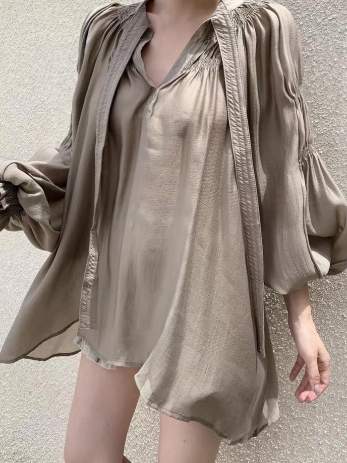 Oversized sheer blouse