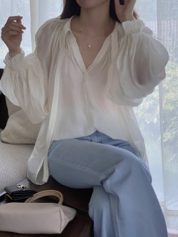 Oversized sheer blouse