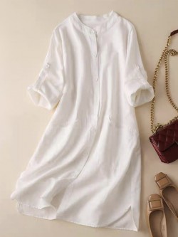 Collarless basic tunic