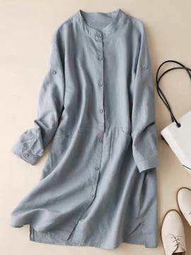 Collarless basic tunic