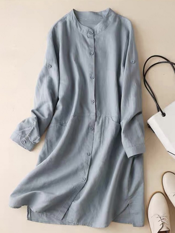 Collarless basic tunic