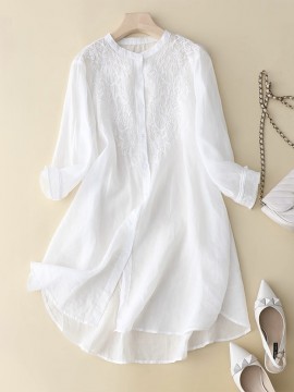 Embroidery tunic blouse