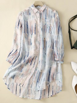 LM+  watercolor stripe blouse