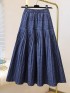 LM+  denim pleated skirt