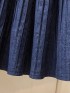 LM+  denim pleated skirt