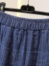 LM+  denim pleated skirt